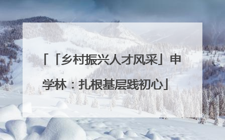 「乡村振兴人才风采」申学林：扎根基层践初心