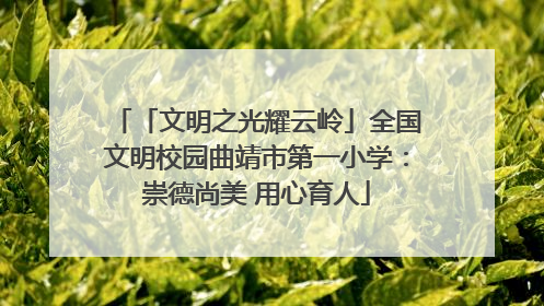 「文明之光耀云岭」全国文明校园曲靖市第一小学：崇德尚美 用心育人