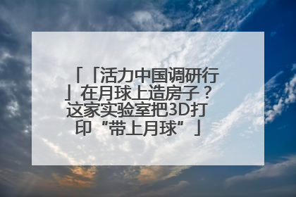 「活力中国调研行」在月球上造房子？这家实验室把3D打印“带上月球”