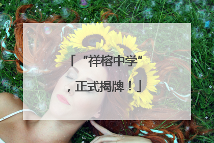 “祥榕中学”，正式揭牌！