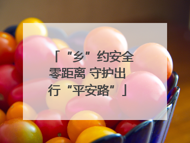 “乡”约安全零距离 守护出行“平安路”