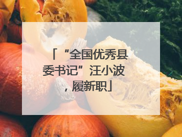 “全国优秀县委书记”汪小波，履新职