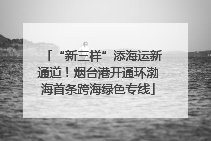 “新三样”添海运新通道！烟台港开通环渤海首条跨海绿色专线