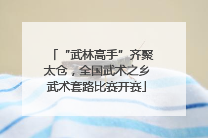 “武林高手”齐聚太仓，全国武术之乡武术套路比赛开赛