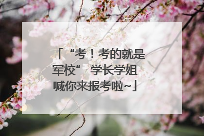 “考！考的就是军校” 学长学姐喊你来报考啦~