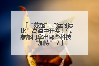 “苏超”“运河德比”高温中开赛！气象部门拿出哪些科技“加持”？