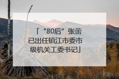 “80后”张蕾已出任镇江市委市级机关工委书记