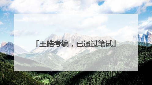 王皓考编，已通过笔试
