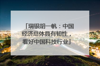 瑞银胡一帆：中国经济总体具有韧性，看好中国科技行业