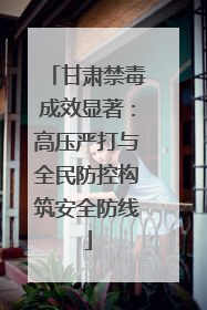 甘肃禁毒成效显著：高压严打与全民防控构筑安全防线