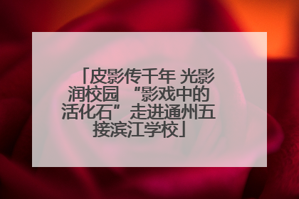 皮影传千年 光影润校园 “影戏中的活化石”走进通州五接滨江学校