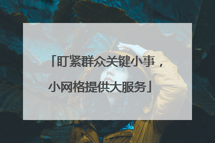 盯紧群众关键小事，小网格提供大服务