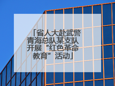 省人大赴武警青海总队某支队开展“红色革命教育”活动