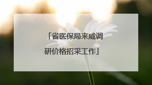 省医保局来威调研价格招采工作