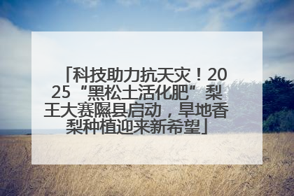 科技助力抗天灾！2025“黑松土活化肥”梨王大赛隰县启动，旱地香梨种植迎来新希望