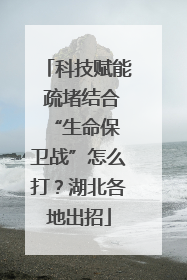 科技赋能 疏堵结合 “生命保卫战”怎么打？湖北各地出招
