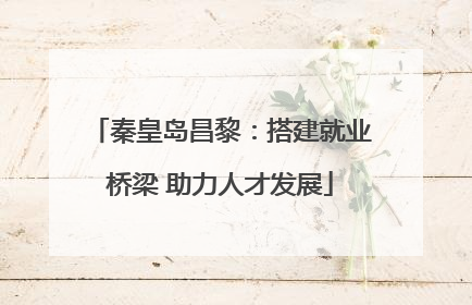 秦皇岛昌黎：搭建就业桥梁 助力人才发展