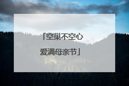 空巢不空心 爱满母亲节