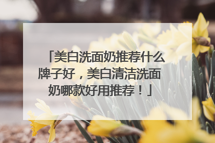 美白洗面奶推荐什么牌子好，美白清洁洗面奶哪款好用推荐！