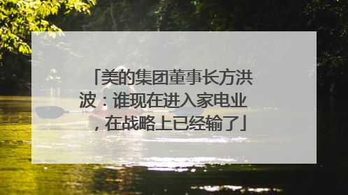 美的集团董事长方洪波：谁现在进入家电业，在战略上已经输了