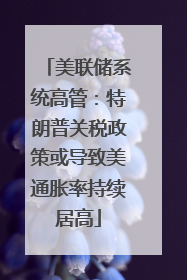 美联储系统高管：特朗普关税政策或导致美通胀率持续居高