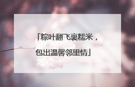粽叶翻飞裹糯米，包出温馨邻里情