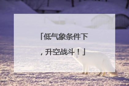 低气象条件下，升空战斗！