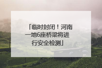 临时封闭！河南一地6座桥梁将进行安全检测