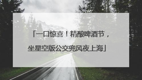 一口惊喜！精酿啤酒节，坐星空版公交兜风夜上海