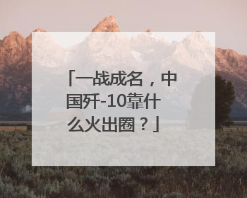 一战成名，中国歼-10靠什么火出圈？