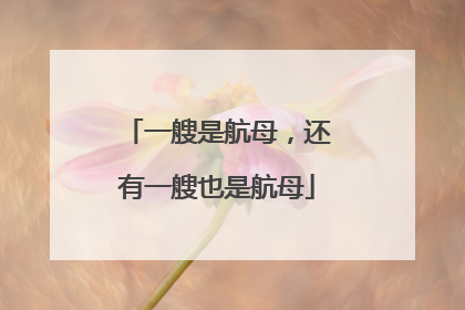 一艘是航母，还有一艘也是航母