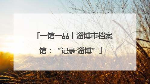 一馆一品丨淄博市档案馆：“记录·淄博”