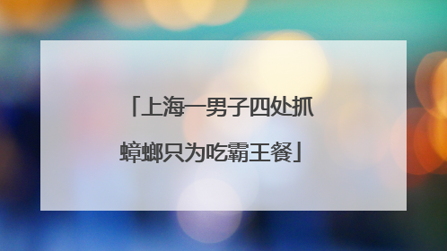上海一男子四处抓蟑螂只为吃霸王餐