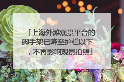 上海外滩观景平台的脚手架已降至护栏以下，不再影响观景拍照
