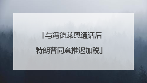与冯德莱恩通话后 特朗普同意推迟加税