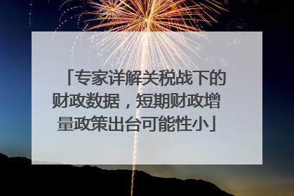 专家详解关税战下的财政数据，短期财政增量政策出台可能性小