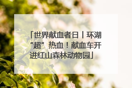 世界献血者日丨环湖“超”热血！献血车开进红山森林动物园