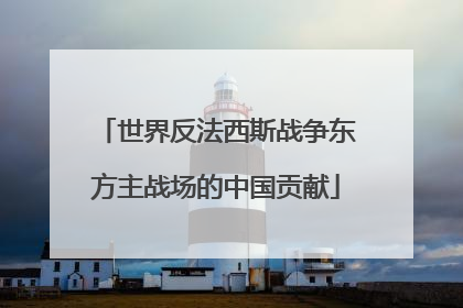 世界反法西斯战争东方主战场的中国贡献