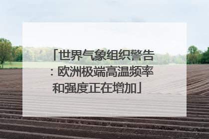 世界气象组织警告：欧洲极端高温频率和强度正在增加