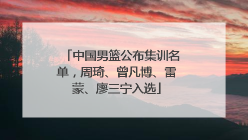 中国男篮公布集训名单，周琦、曾凡博、雷蒙、廖三宁入选