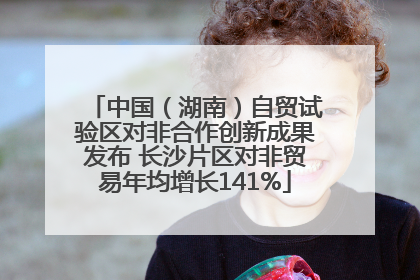 中国（湖南）自贸试验区对非合作创新成果发布 长沙片区对非贸易年均增长141%