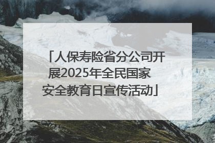 人保寿险省分公司开展2025年全民国家安全教育日宣传活动