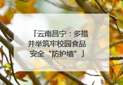 云南昌宁：多措并举筑牢校园食品安全“防护墙”