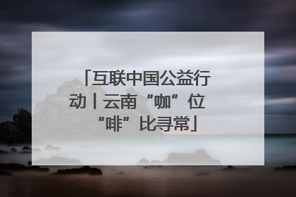 互联中国公益行动丨云南“咖”位“啡”比寻常