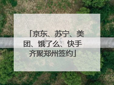 京东、苏宁、美团、饿了么、快手齐聚郑州签约