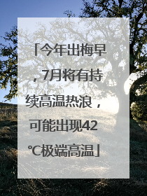 今年出梅早，7月将有持续高温热浪，可能出现42℃极端高温