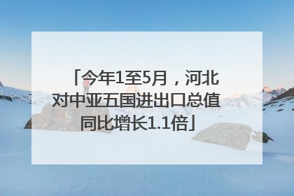 今年1至5月，河北对中亚五国进出口总值同比增长1.1倍