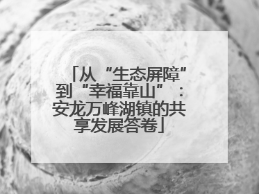 从“生态屏障”到“幸福靠山”：安龙万峰湖镇的共享发展答卷