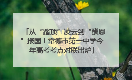 从“踏顶”凌云到“酬恩”报国！常德市第一中学今年高考考点对联出炉