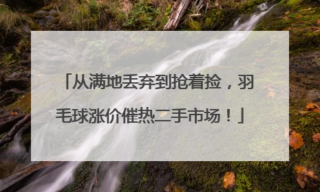 从满地丢弃到抢着捡，羽毛球涨价催热二手市场！